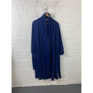 Liz Claiborne Women's Tie Waist Open Front Bathing Suit Long Sleeve Blue Size S